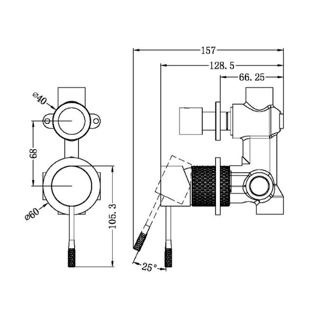 Nero Opal Shower Mixer With Divertor Separate Plate Brushed Nickel