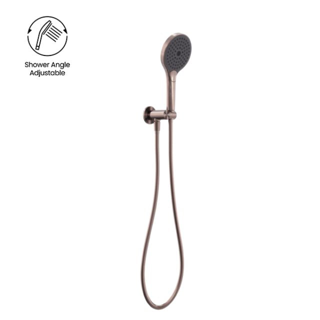 Nero Opal Shower On Bracket With Air Shower II Brushed Bronze