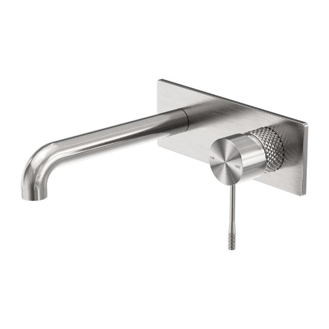 Nero Opal Wall Basin/Bath Mixer 160mm Brushed Nickel