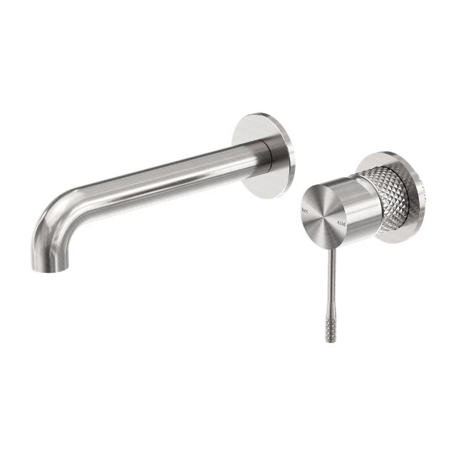 Nero Opal Wall Basin/Bath Mixer Separate Back Plate 160mm Brushed Nickel