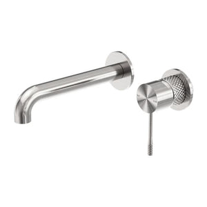 Nero Opal Wall Basin/Bath Mixer Separate Back Plate 260mm Brushed Nickel