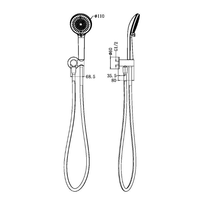 Nero Project Round Shower on Bracket 4 Star Rating Brushed Nickel