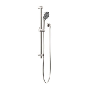 Nero Round Metal Project Rail Shower Brushed Nickel