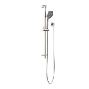 Nero Round Metal Project Shower Rail Brushed Nickel
