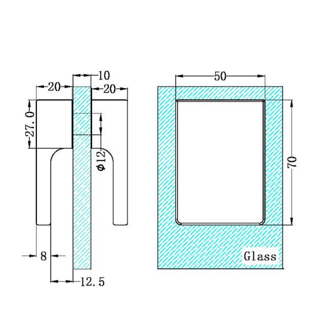 Nero Square Shower Knob Handle Brushed Nickel
