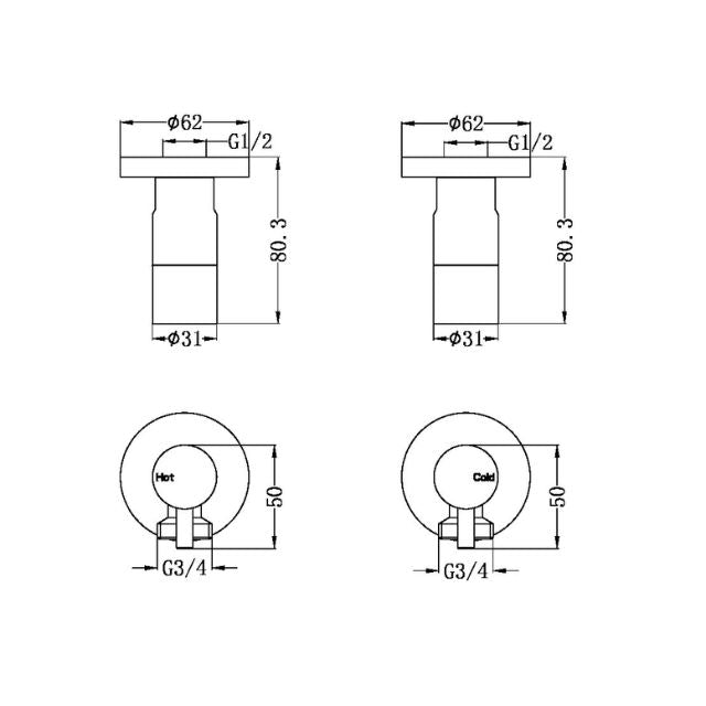 Nero Washing Machine Tap Set Graphite