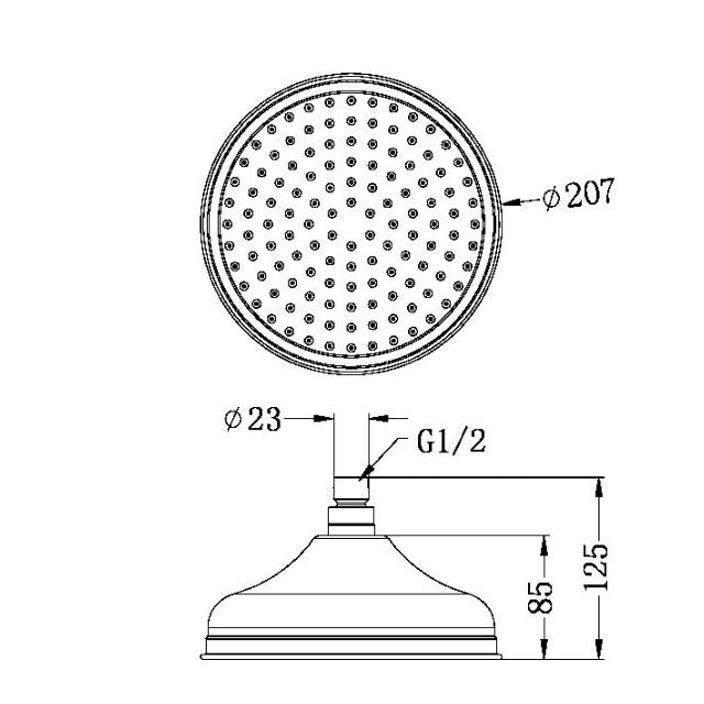 Nero York 200mm Shower Head Matte Black