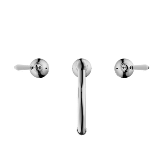 Buy Nero York Basin Set With White Porcelain Lever Chrome NR692102a01CH - The Blue Space