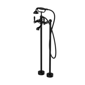 Nero York Freestanding Bath Set With Metal Hand Shower Matte Black