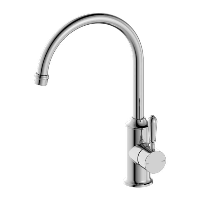 Nero York Kitchen Mixer Gooseneck Spout With Metal Lever Chrome NR69210602CH - The Blue Space