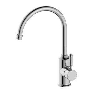Nero York Kitchen Mixer Gooseneck Spout With Metal Lever Chrome