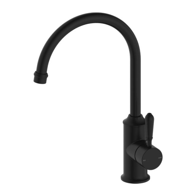 Nero York Kitchen Mixer Gooseneck Spout With Metal Lever Matte Black NR69210602MB - The Blue Space