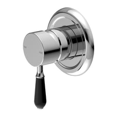 Nero York Shower Mixer With Black Porcelain Lever Chrome NR69210903CH - The Blue Space