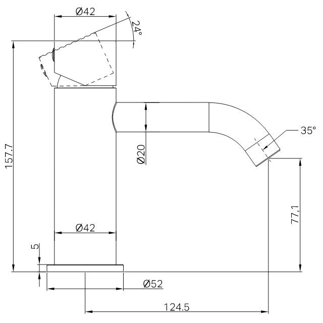Nero Zen SS316L Basin Mixer Handless Graphite
