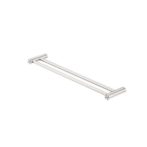 Nero Zen SS316L Double Towel Rail 600mm Brushed Nickel