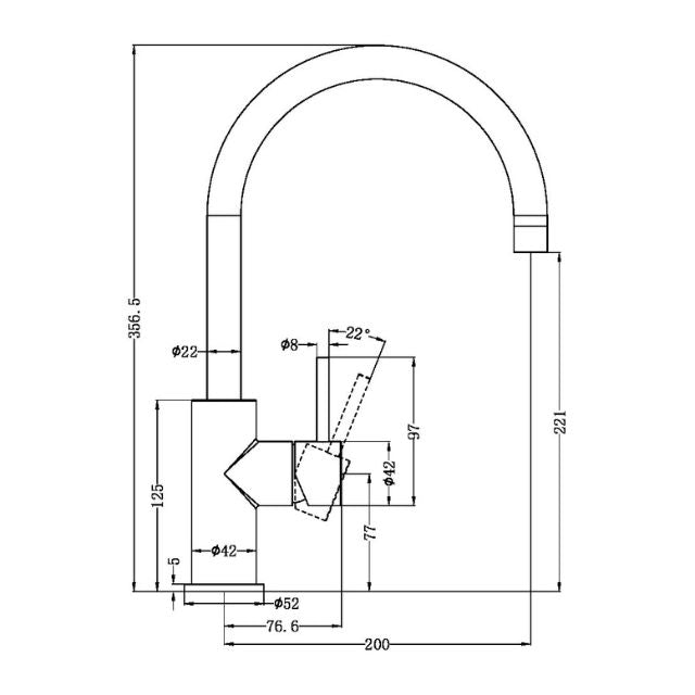 Nero Zen SS316L Kitchen Mixer Graphite