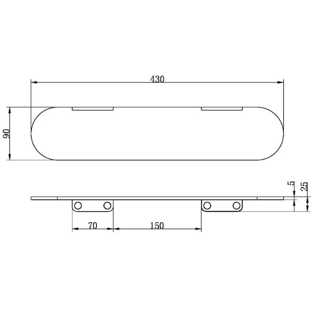 Nero Zen SS316L Metal Shower Shelf Brushed Nickel
