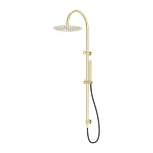 Nero Zen SS316L Twin Shower With Outdoor Shower Hose Brushed Gold