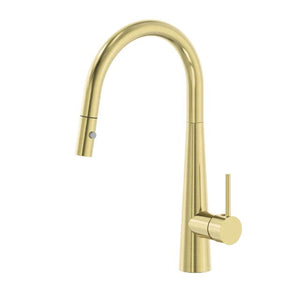 Nero Dolce Pull Out Sink Mixer With Vegie Spray Function Brushed Gold