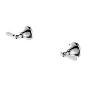 Nero York Wall Top Assemblies With White Porcelain Lever Chrome