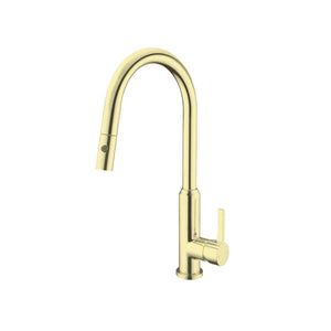 Nero Pearl Pull Out Sink Mixer Vegie Spray Function Brushed Gold