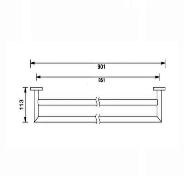 Nero Dolce Double Towel Rail 900mm Chrome
