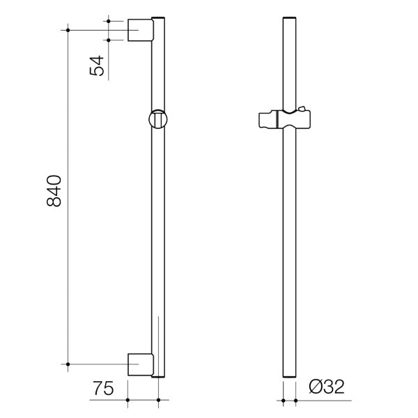 Caroma Opal Support VJet Shower with 900mm Rail - Chrome