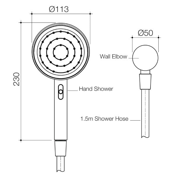 Caroma Opal Support VJet Shower with 900mm Rail - Brushed Nickel