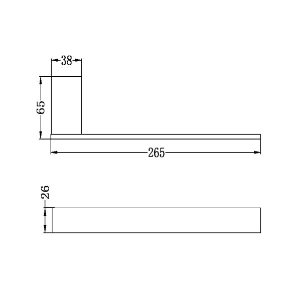 Technical Drawing: Nero Celia Hand Towel Rail Matte Black