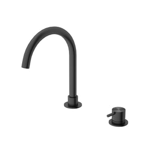Nero Mecca Hob Basin Mixer Round Swivel Spout Gun Metal