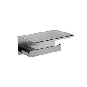 Nero Bianca Toilet Roll Holder with Shelf Gun Metal