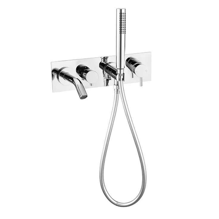 Nero Mecca Wall Mount Bath Mixer With Handshower Chrome | The Blue Space