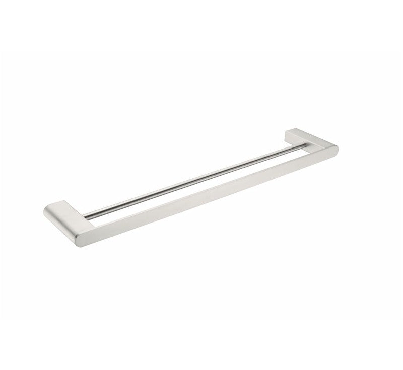 Nero Bianca Double Towel Rail 600mm Brushed Nickel | The Blue Space