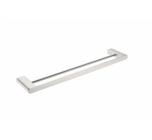 Nero Bianca Double Towel Rail 600mm Brushed Nickel