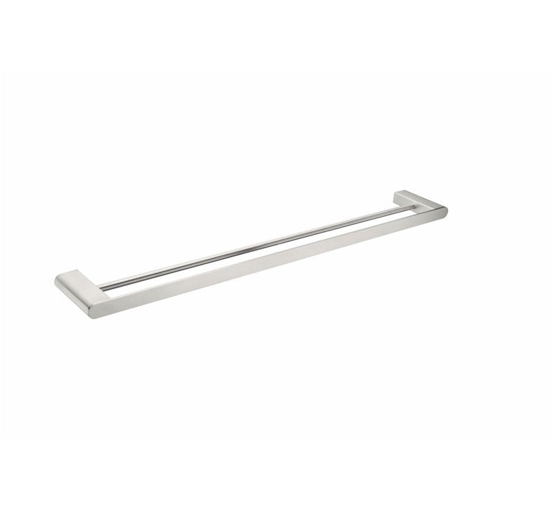 Nero Bianca Double Towel Rail 800mm Brushed Nickel | The Blue Space