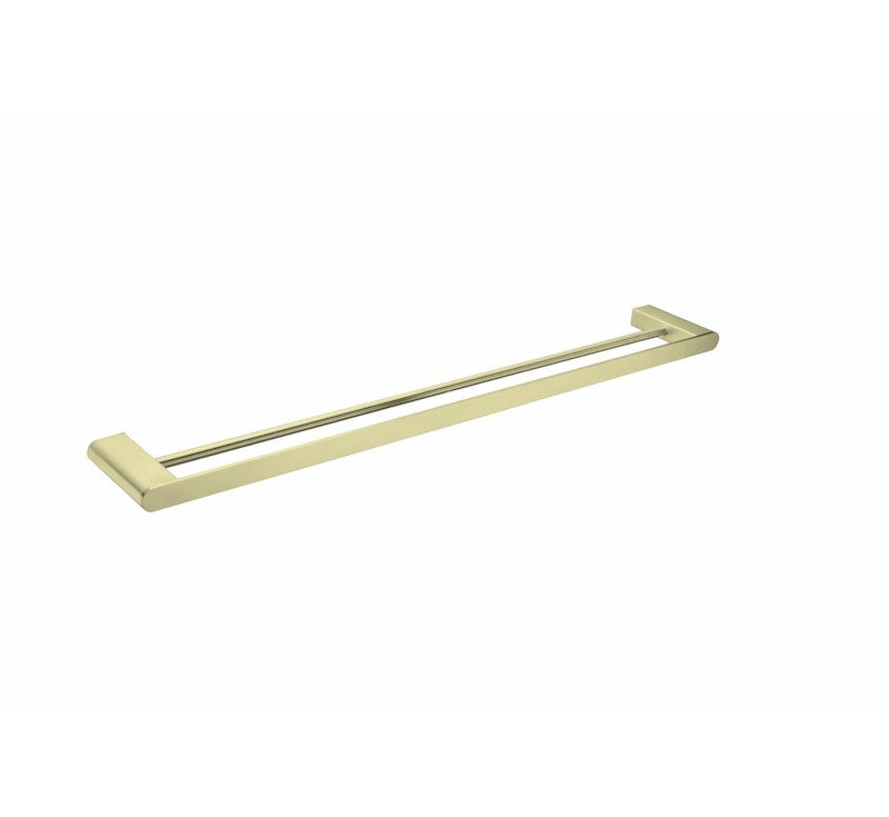 Nero Bianca Double Towel Rail 800mm Brushed Gold