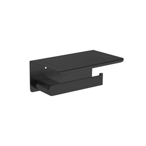Nero Bianca Toilet Roll Holder with Shelf Matte Black