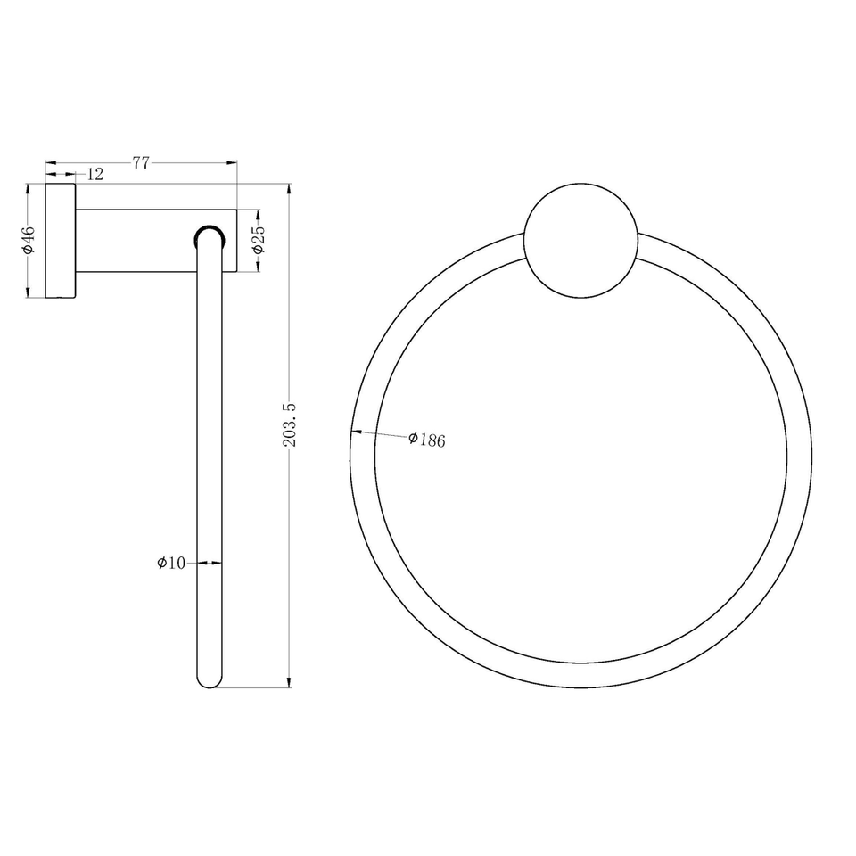 Nero Mecca Hand Towel Ring Brushed Gold