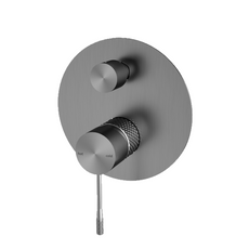 Opal Shower Mixer With Divertor Gunmetal | The Blue Space