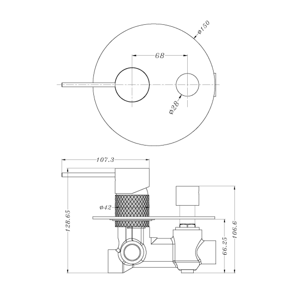 Opal Shower Mixer With Divertor Graphite