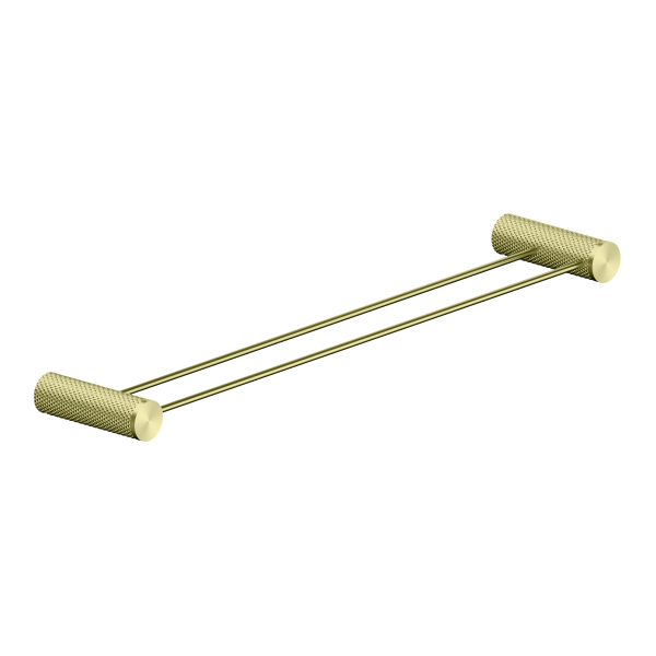 Nero Opal Double Towel Rail 600mm Brushed Gold