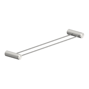 Nero Opal Double Towel Rail 600mm Brushed Nickel