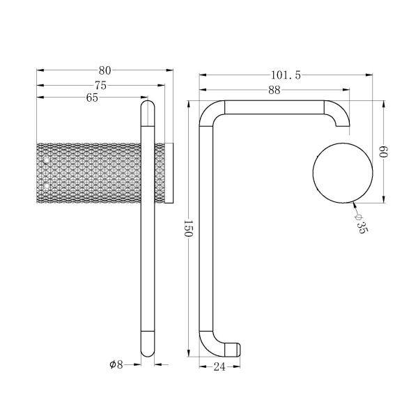 Opal Toilet Roll Holder Graphite