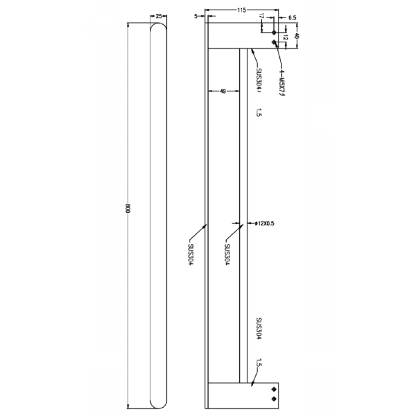 Nero Bianca Double Towel Rail 800mm Brushed Gold