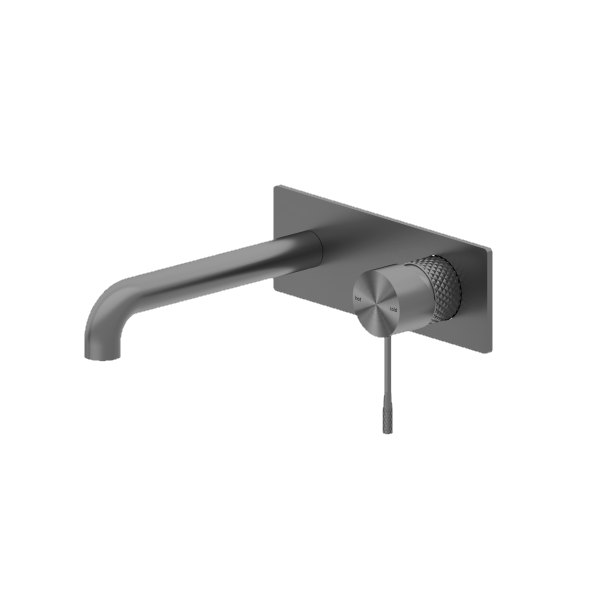 Nero Opal Wall Basin/Bath Mixer 185mm Graphite