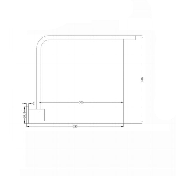 Nero Square Swivel Arm Chrome