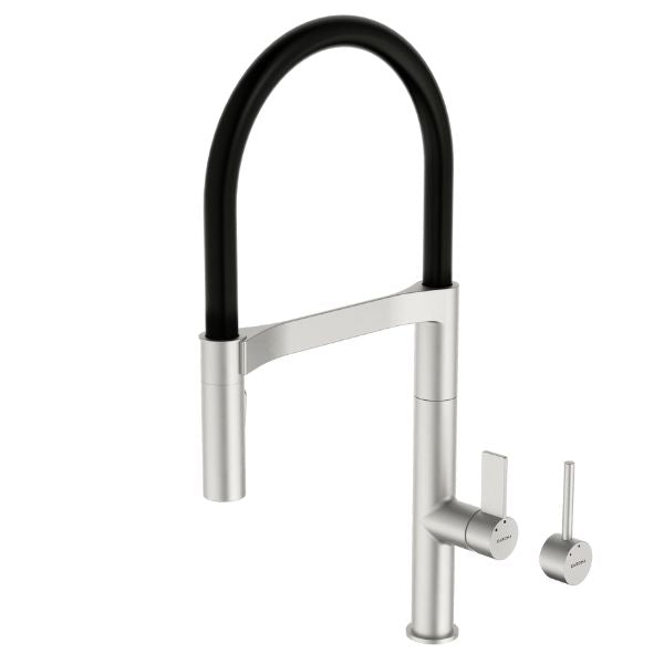 Liano II Flexible Pull Down Sink Mixer in Brushed Nickel by Caroma - The Blue Space