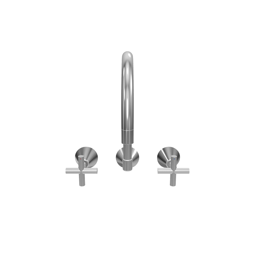 Caroma Coolibah Classic Cross Laundry Tap Set Chrome 3D Model - The Blue Space