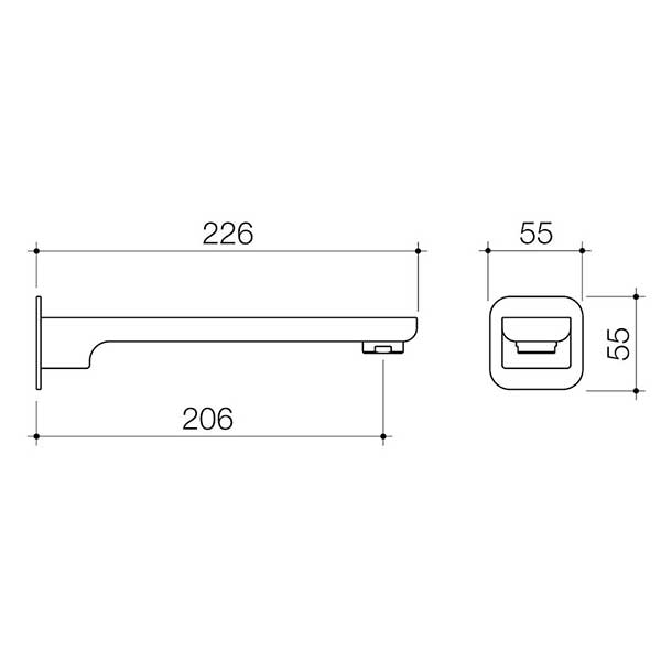 Caroma Luna Basin/Bath Outlet Brushed Brass 226mm