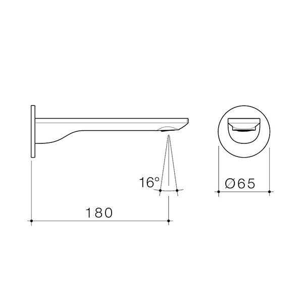 Caroma Urbane II Low Lead Round 180mm Basin/Bath Outlet Brushed Brass